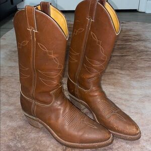 Justin Western Boots 1173  Mens 9.5 Brown Leather Cowboy Rancher Rodeo USA
